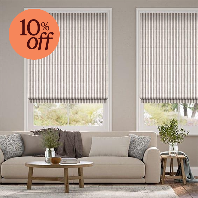 Ella stripe cappuccino Roman blind