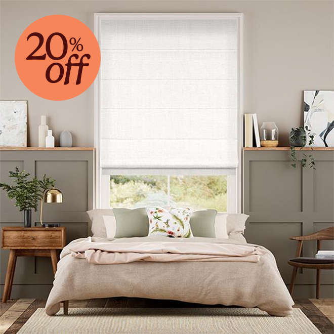 Etta bright white Roman blind