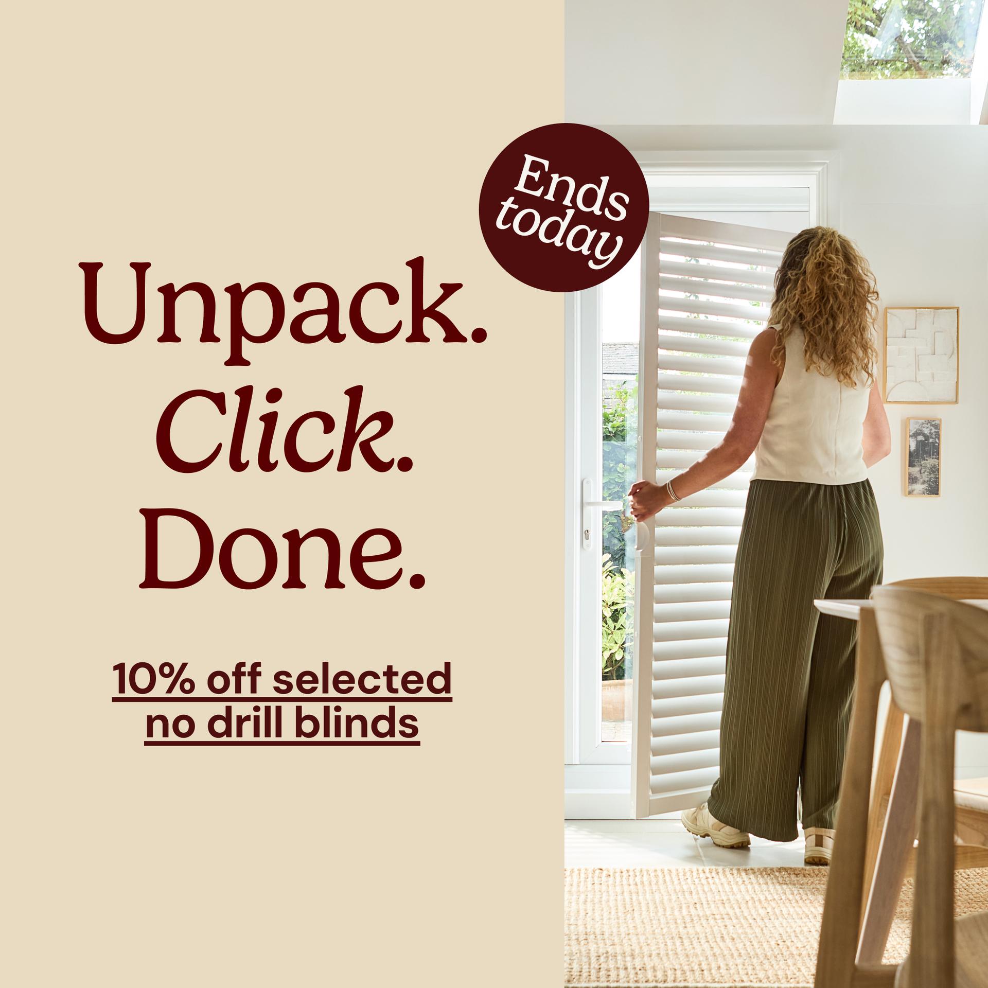 10% off selected no drill blinds