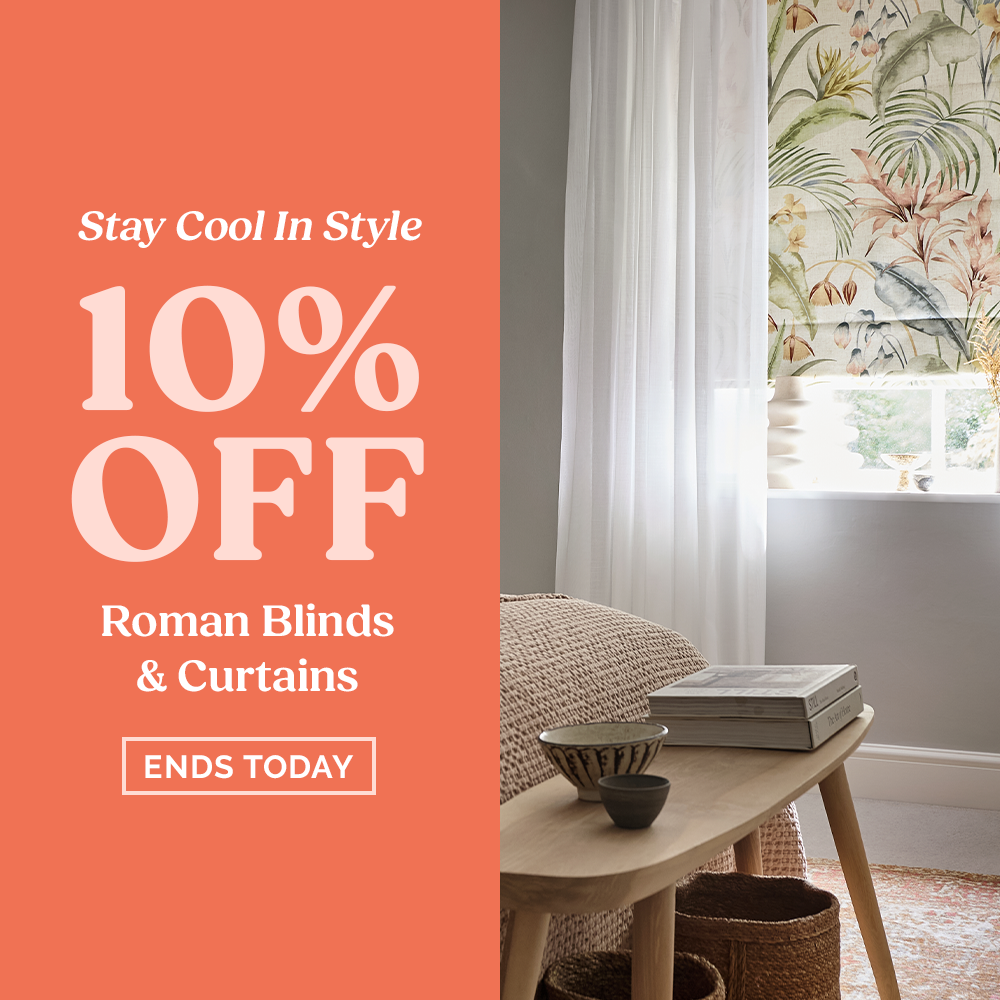 Ends Today: 10% Off Roman Blinds & Curtains