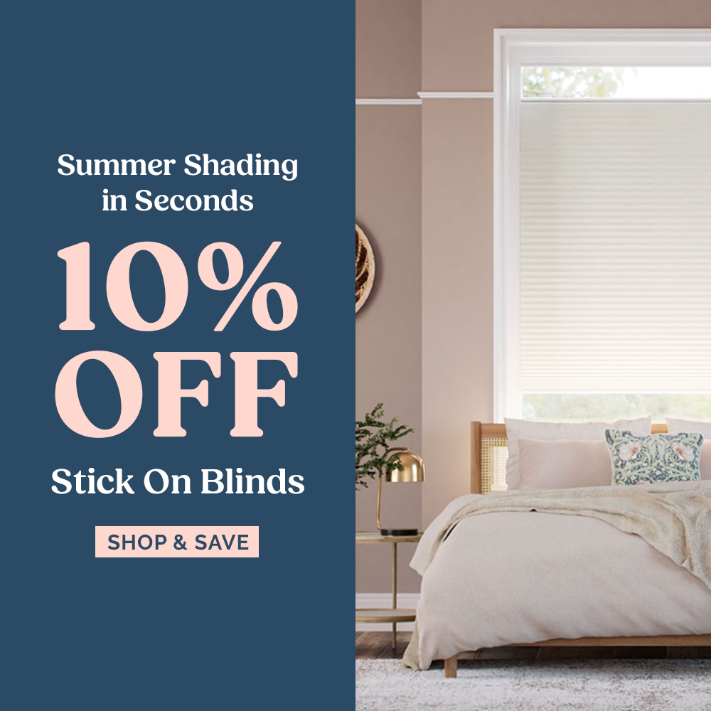 Summer Shading In Seconds: 10% Off Stick On Blinds