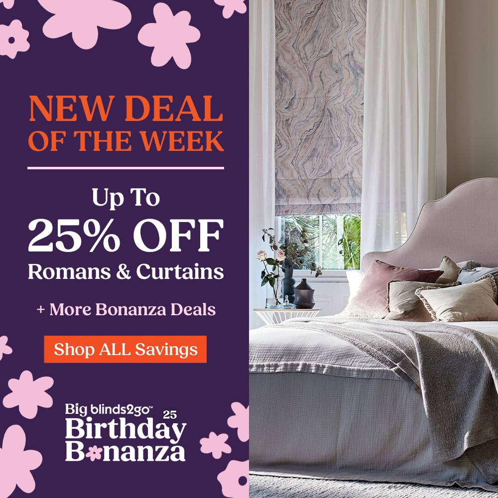 New Deal Of The Week: Up To 25% Off Roman Blinds & Curtains