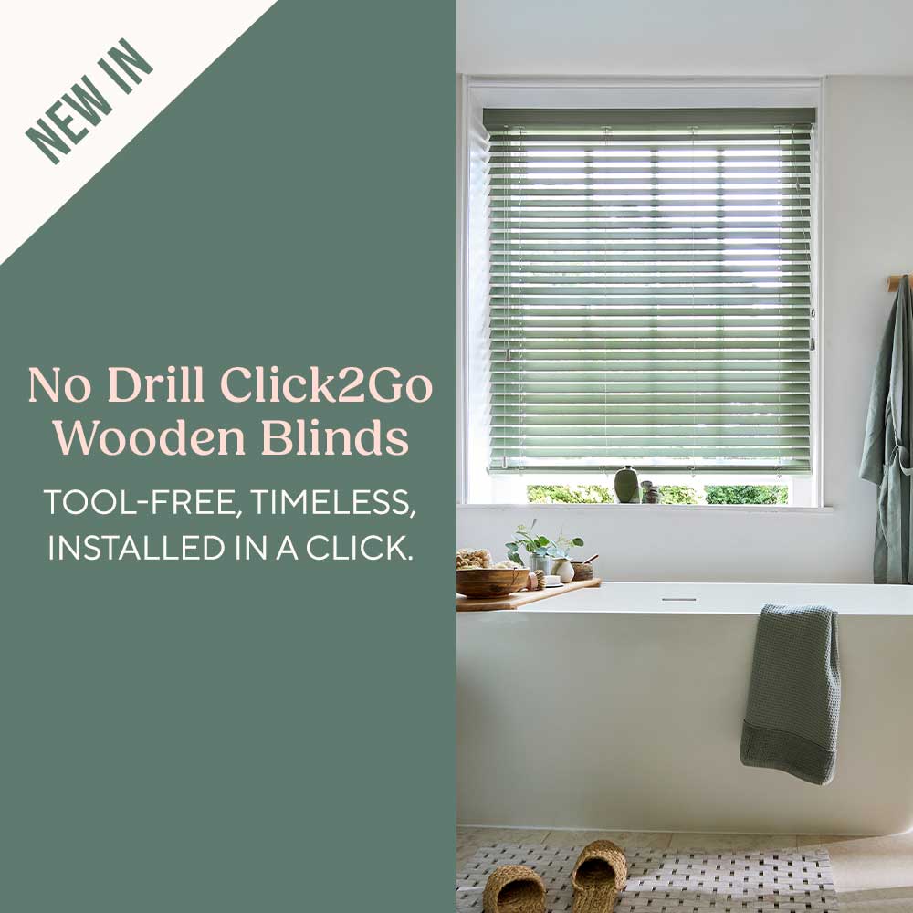 New In: No Drill Click2Go Wooden Blinds