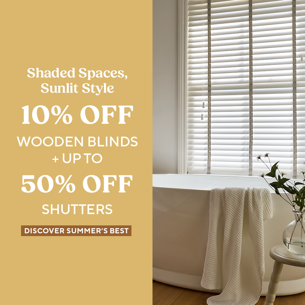 Shaded Spaces, Sunlit Style: 10% Off Wooden Blinds + Up To 50% Off Shutters