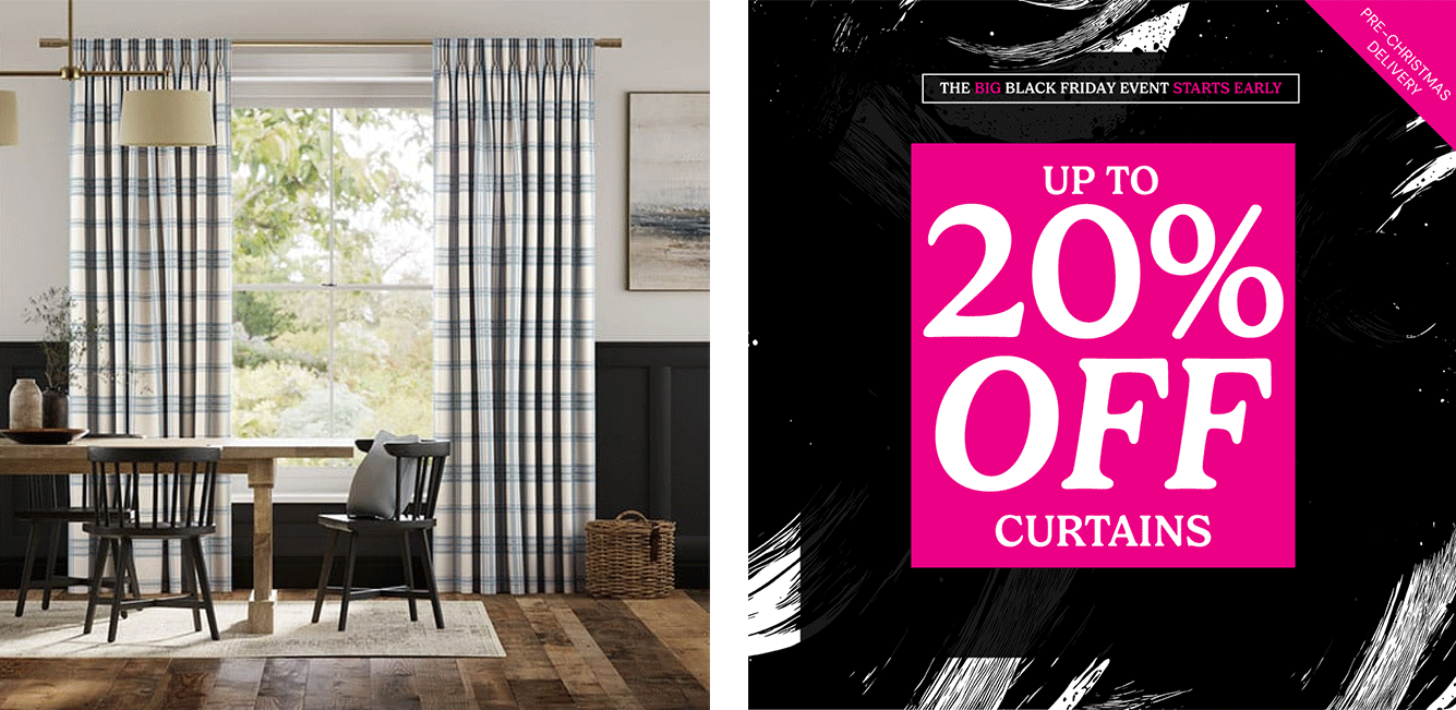 Up to 20% off Curtains