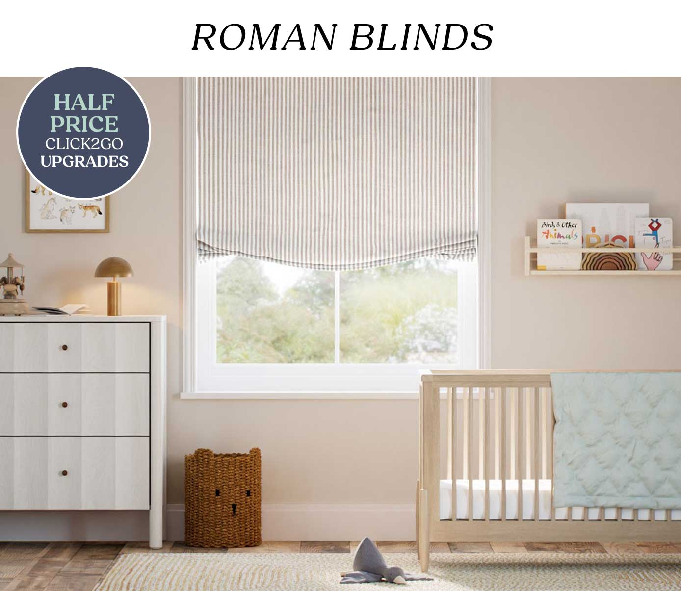 Half Price No Drill Click2Go Upgrades On Roman Blinds