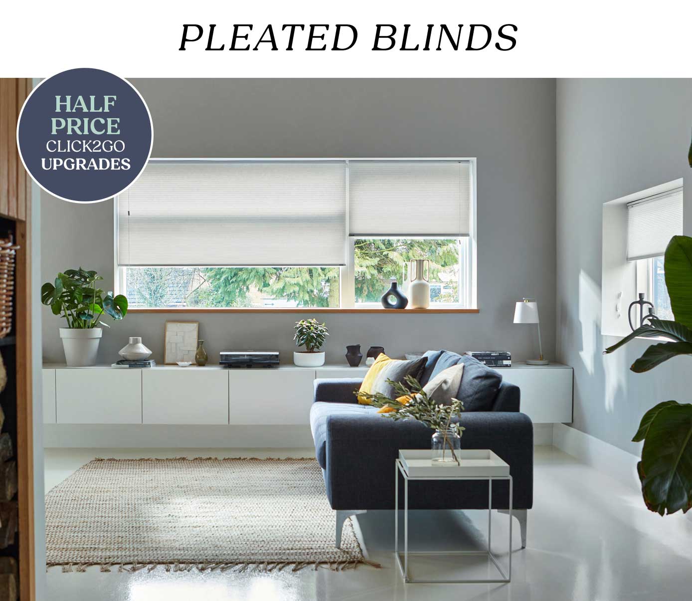 Half Price No Drill Click2Go Upgrades On Pleated Blinds