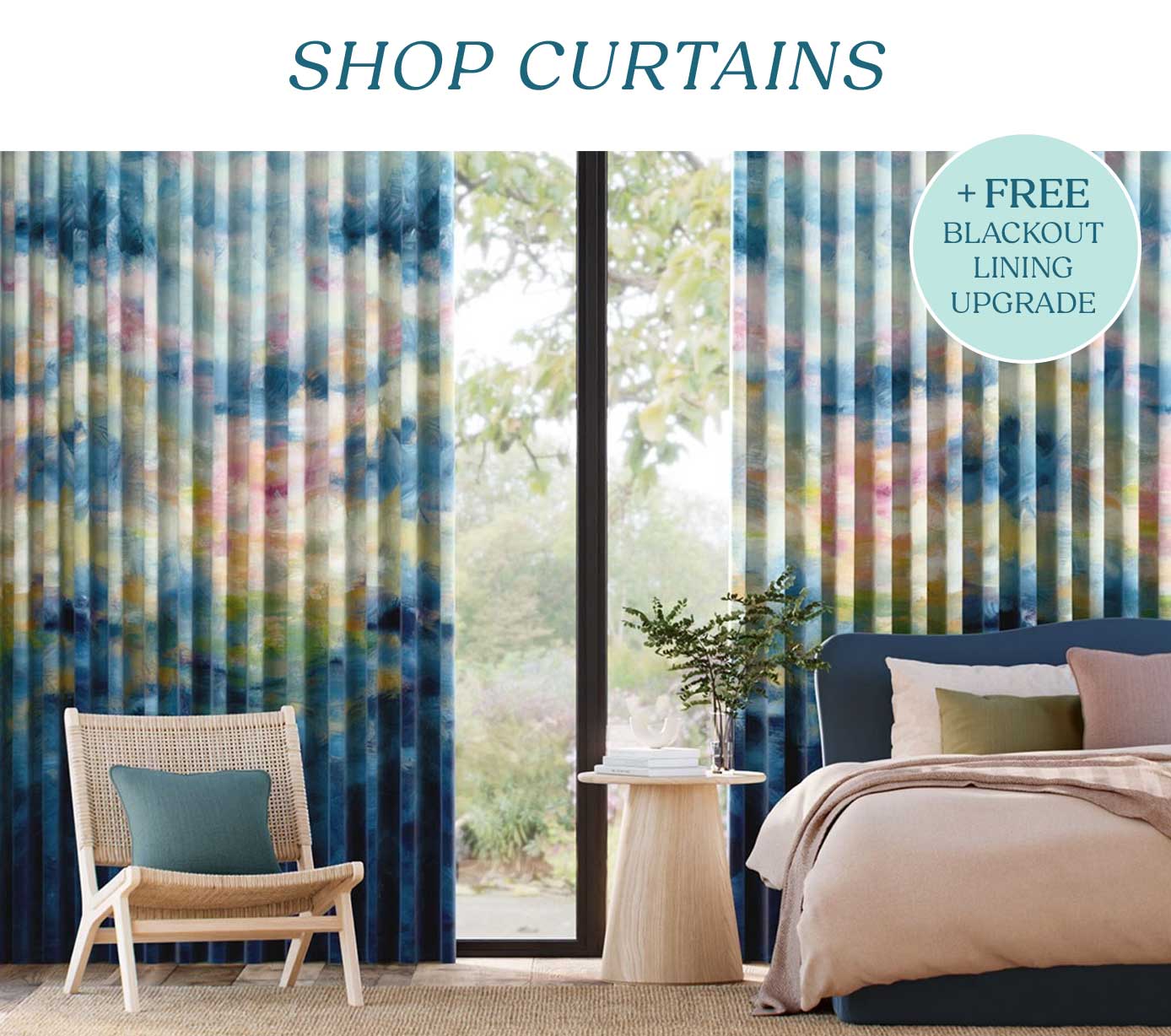 SHOP CURTAINS + FREE BLACKOUT LINING UPGRADES
