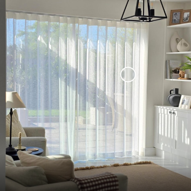 Ionian Voile Cloud White Curtains
