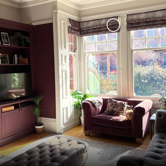 William Morris Blackthorn Damson Roman Blind