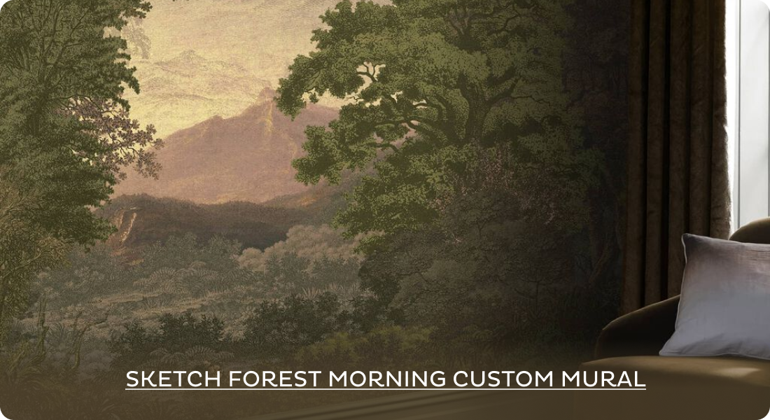 Sketch Forest Morning Custom Mural 