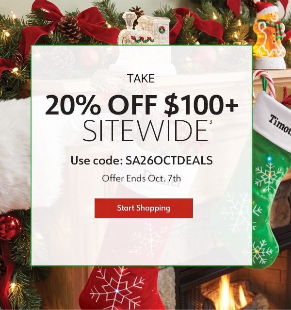 Take 20% off $100+ Sitewide 