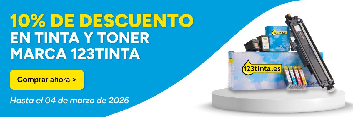 10% de descuento en tinta y toner marca 123tinta
