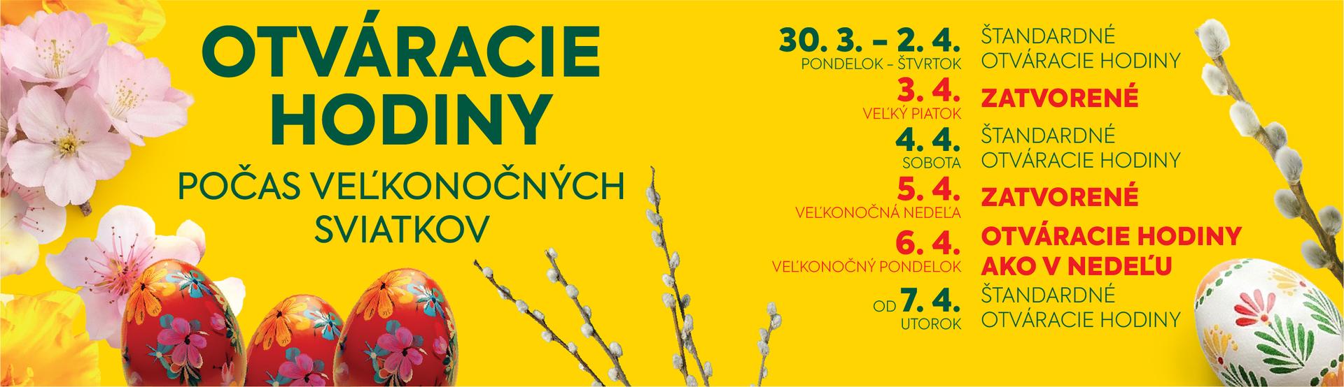 Otváracie hodiny počas Veľkej noci