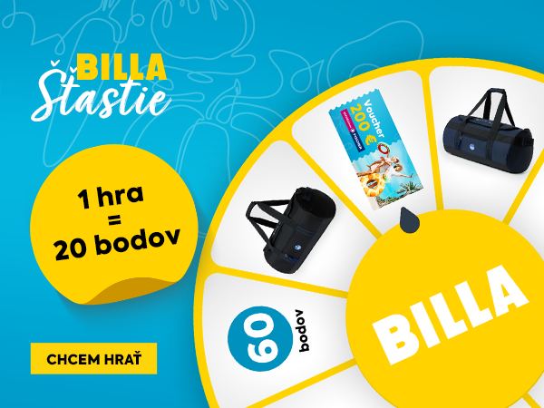 Hrajte v aplikácii o hodnotné ceny – 1 hra už za 20 bodov v BILLA Bonus.