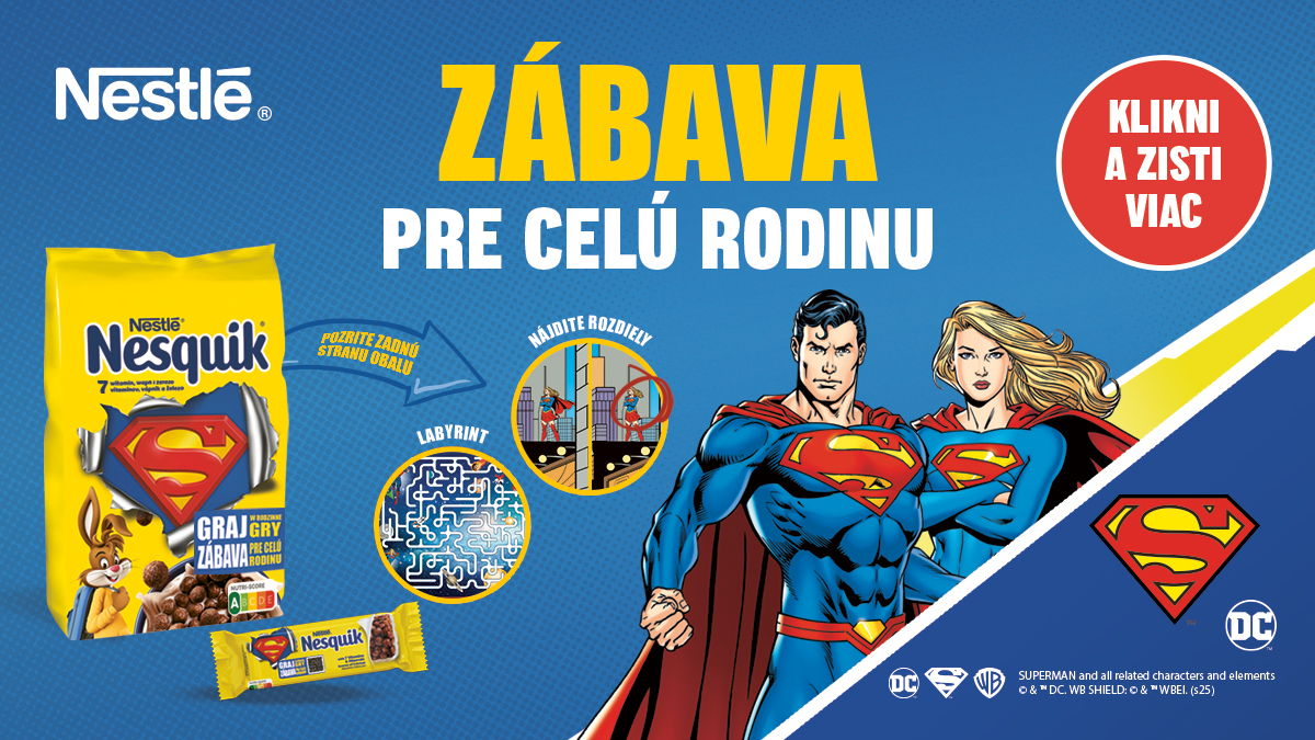 Zábava pre celú rodinu so Supermanom – objavte hry na zadnej strane obalu: nájdite rozdiely, prejdite labyrint a naskenujte QR kód pre digitálne superhrdinské výzvy.