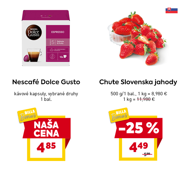 Kinder Bueno Mini, plnené oblátky 108 g za 2,49 € s BILLA Bonus kartou, NAŠA CENA. Leerdammer Original Maxi, 160 g, rôzne druhy, za 2,49 € s BILLA Bonus kartou, NAŠA CENA.