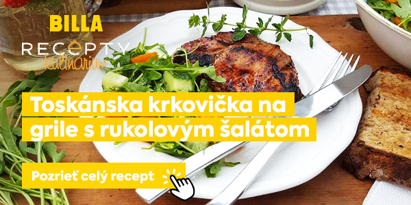 BILLA RECEPTY Kulinárium – Božský jahodový koláč z krehkého cesta. Tlačidlo: „Pozrieť celý recept“.