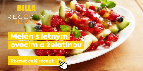 BILLA RECEPTY Kulinárium – Melón s letným ovocím a želatínou. Letný dezert v melóne s ovocím a želatínovou vrstvou.