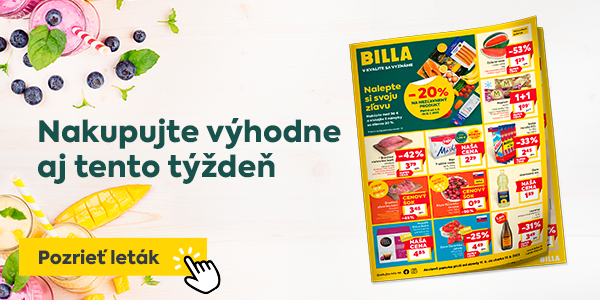 Nakupujte výhodne aj tento týždeň a objavte množstvo akcií a zliav – stačí kliknúť na tlačidlo ‚Pozrieť leták‘.