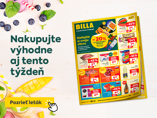 Nakupujte výhodne aj tento týždeň a objavte množstvo akcií a zliav – stačí kliknúť na tlačidlo ‚Pozrieť leták‘.