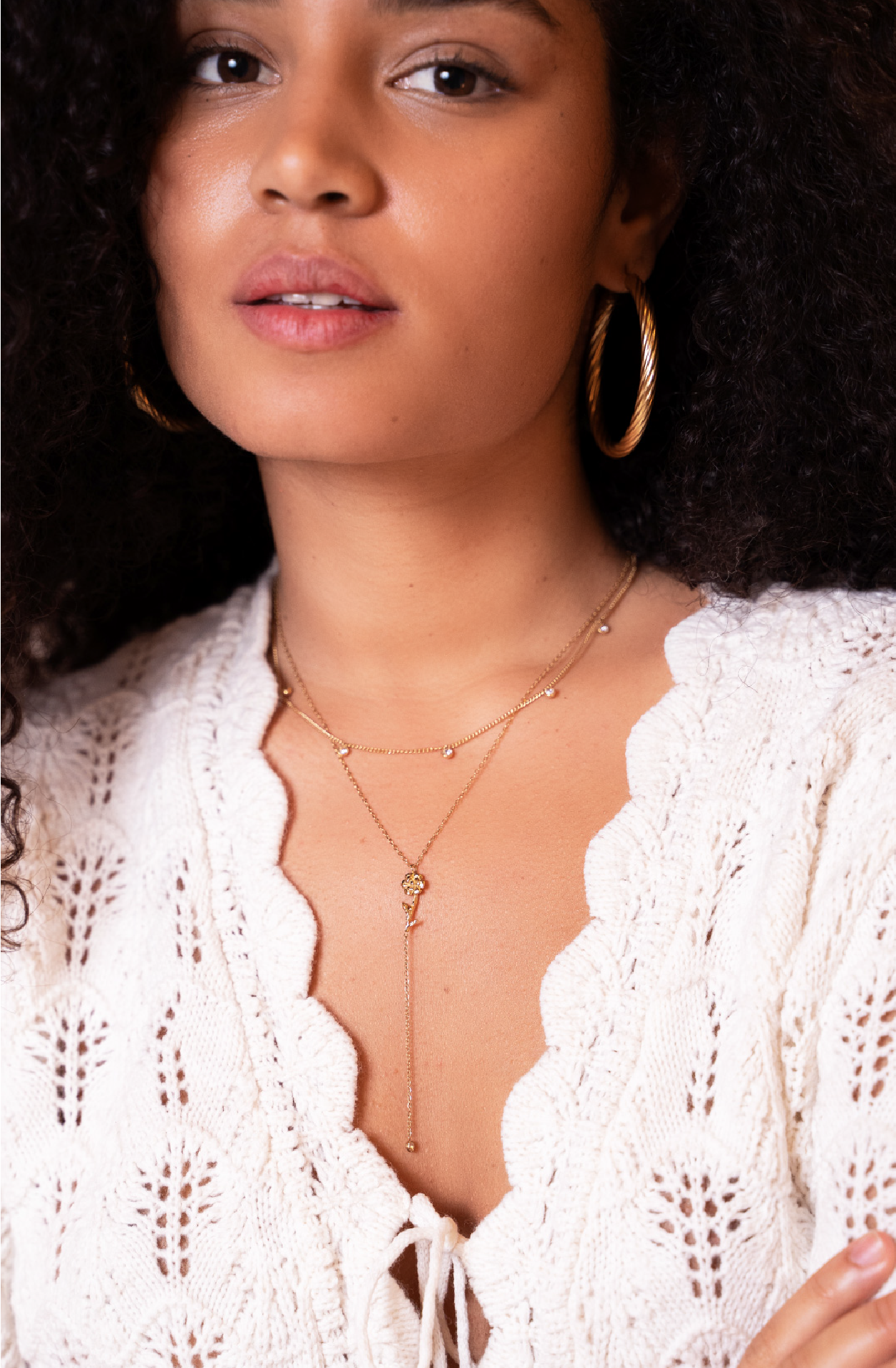 Collier à pendentif et strass Birth Flower