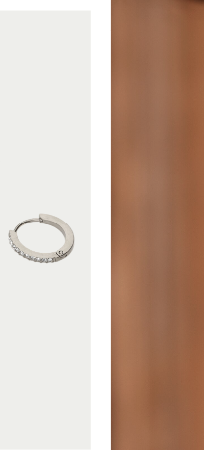 Ear game set van drie oorringen met strass
