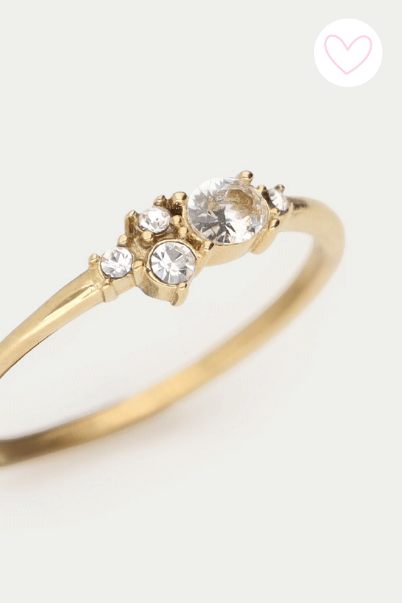 Bague Midnight avec de fins strass