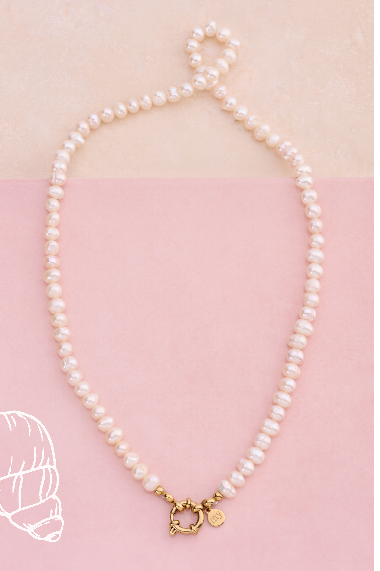 Collier avec perles fantaisies et fermoir