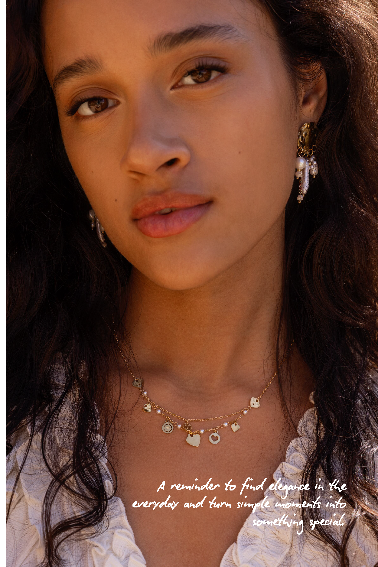 Collier cœurs avec perles fantaisie 