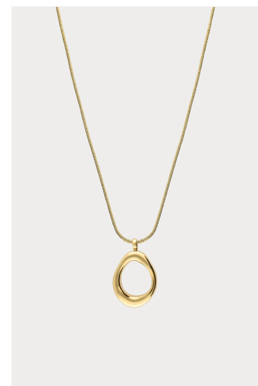 Minimalistische Kette mit ovalem Anhänger