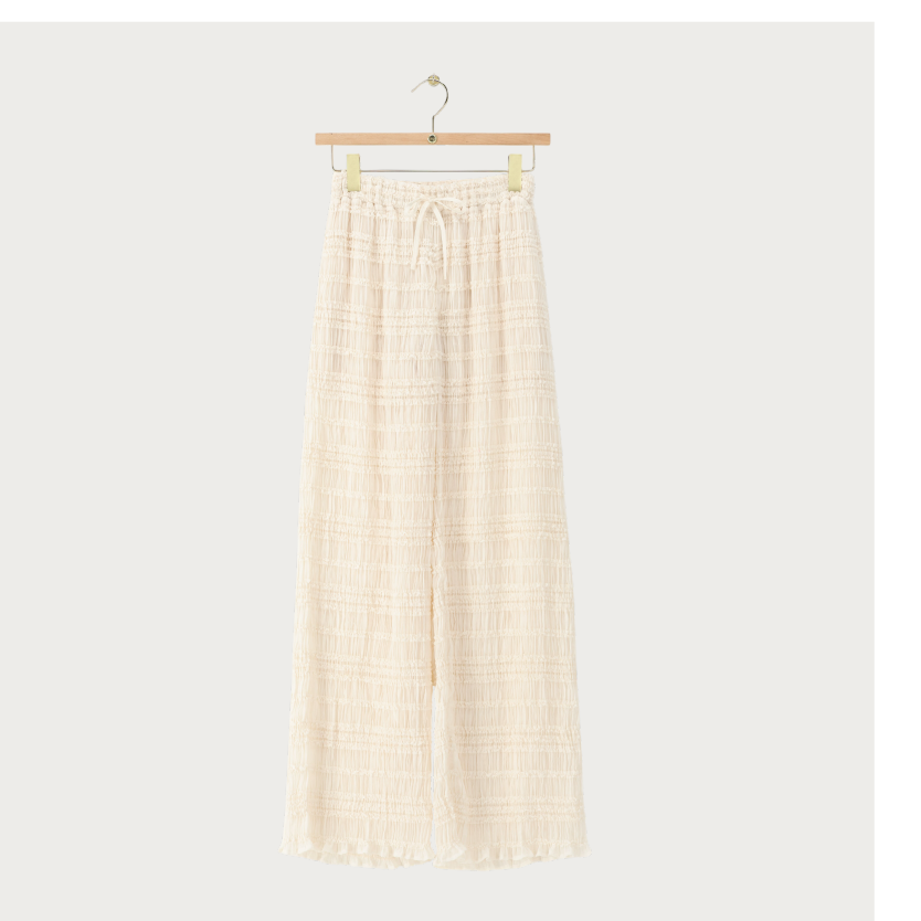 Witte wide leg broek met ruffles