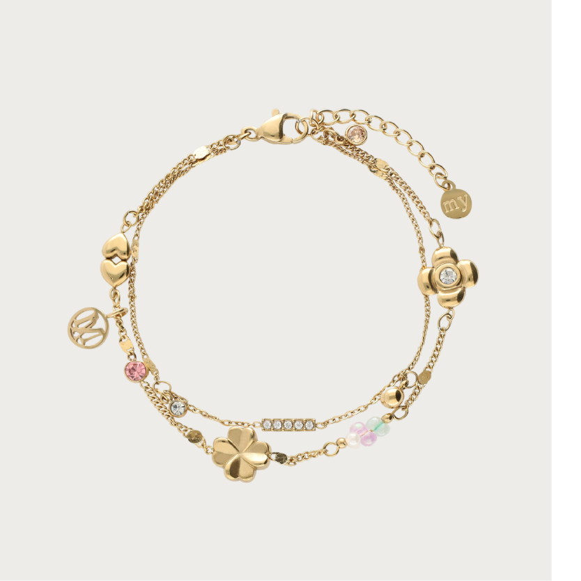 Dubbele armband met bedels 