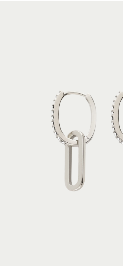 Ear game dubbele ovale oorringen met strass