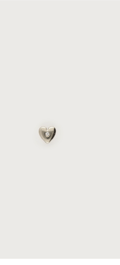 Oor piercing set met hartjes strass steen