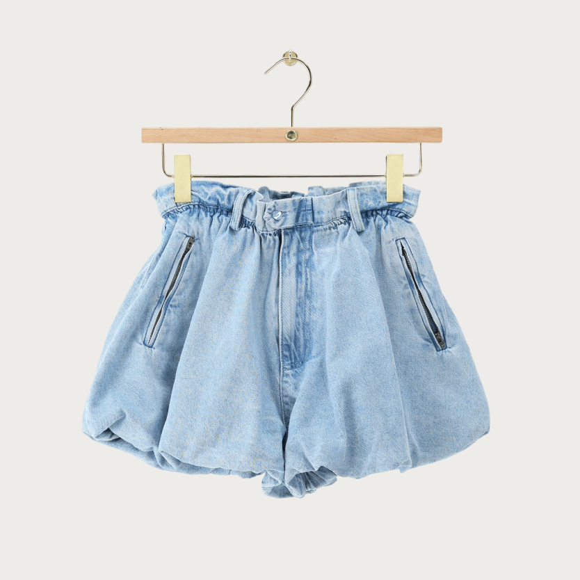 Blaue Denim-Ballon-Shorts