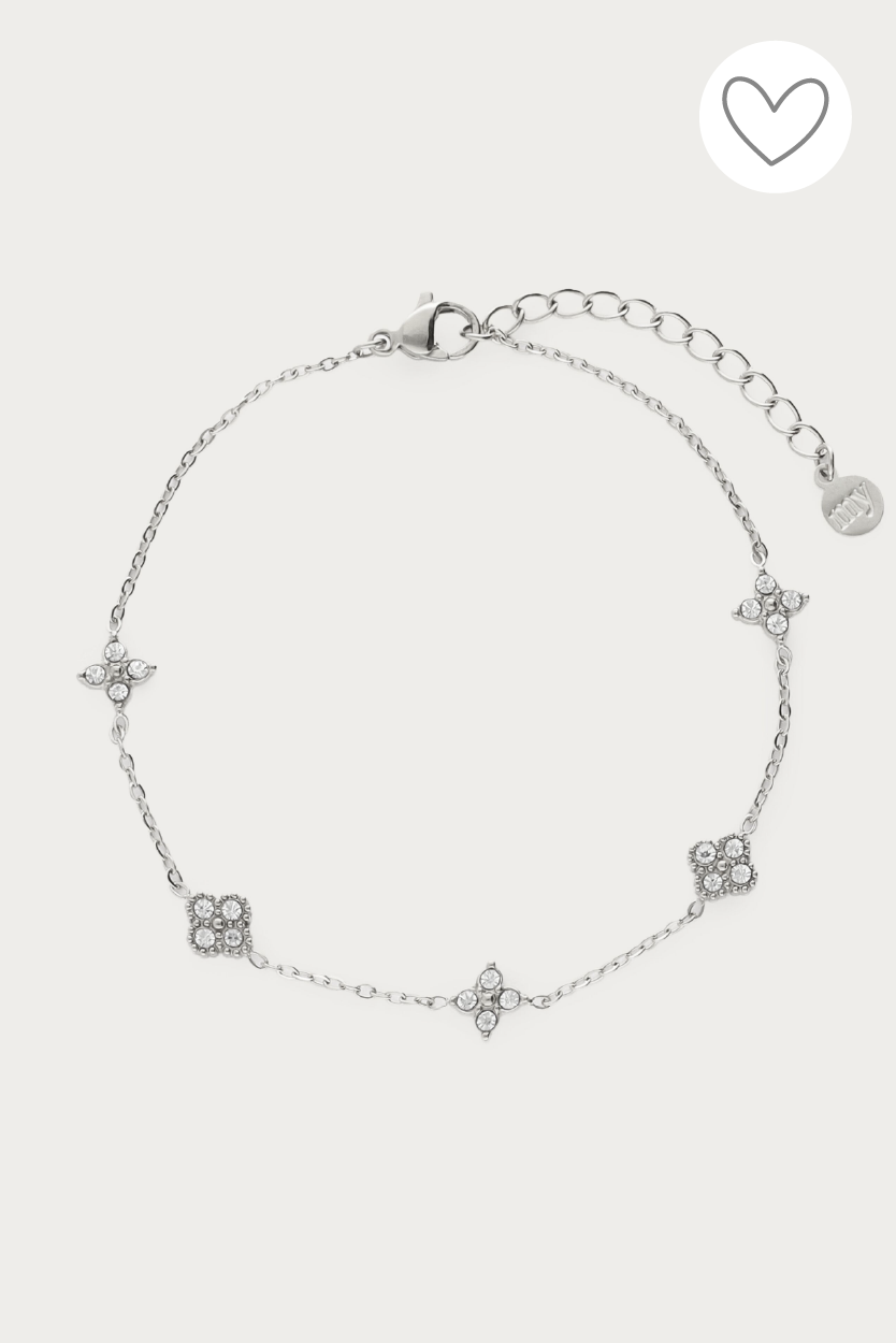 Bracelet Midnight avec cinq trèfles en strass