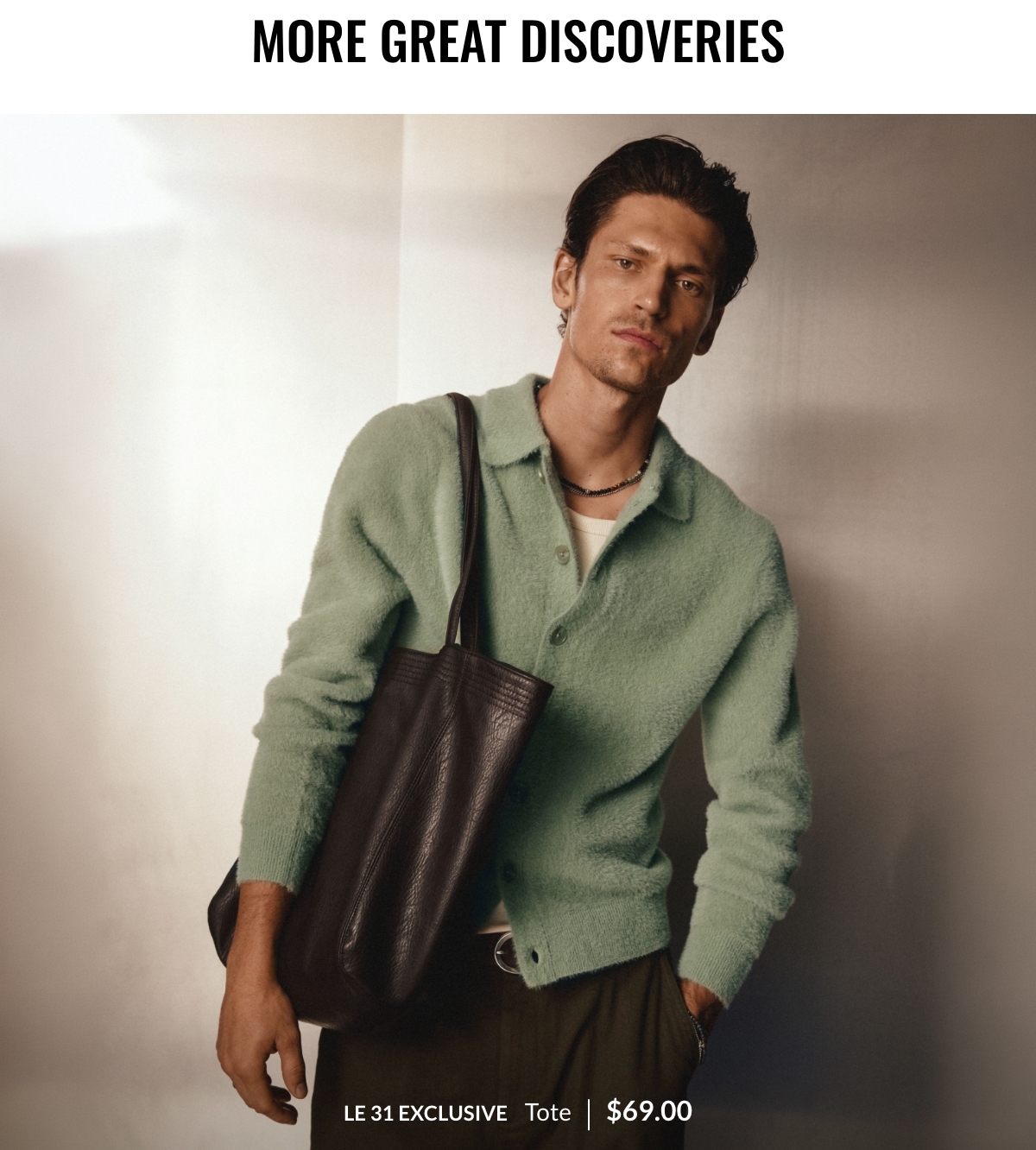 Espresso faux leather tote bag at 69.00$