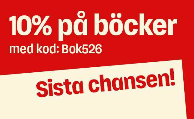 Bild med budskapet 10% på böcker med kod Bok526 och texten 