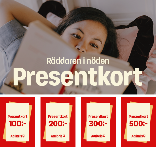 Kvinna ligger i soffan och läser en bok. Stor text i bilden: 