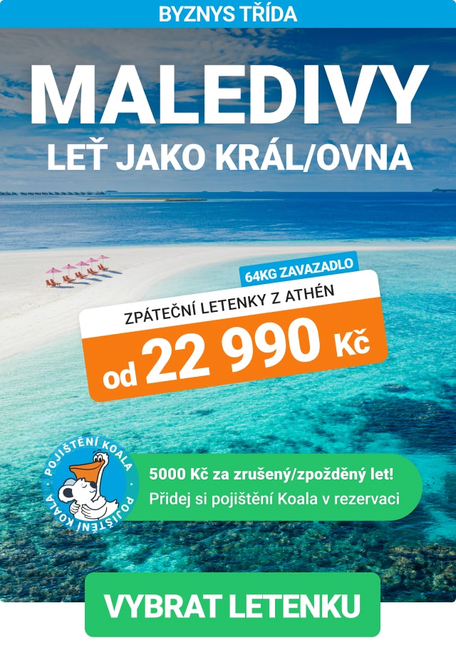 Akční byznys třída na Maledivy z Athén