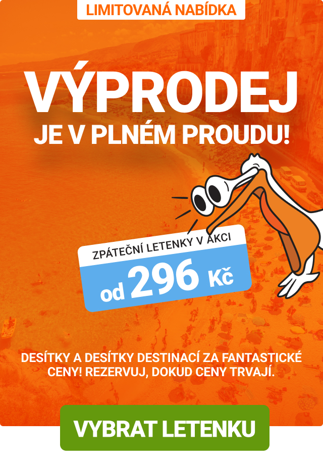 Výprodej letenek od 296 Kč