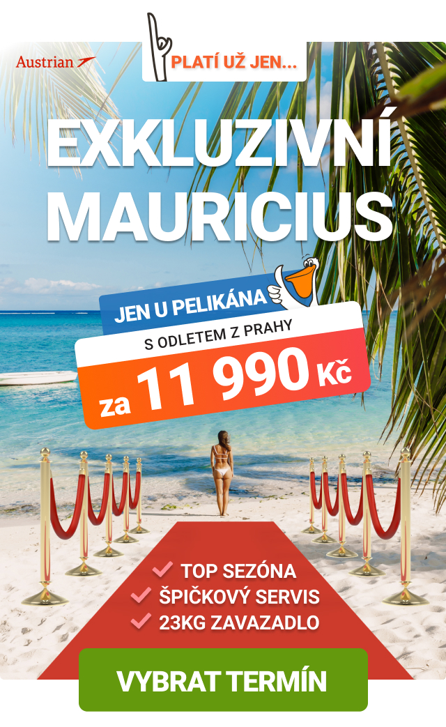 Exkluzivní cena na letenky na Mauricius s Pelikánem
