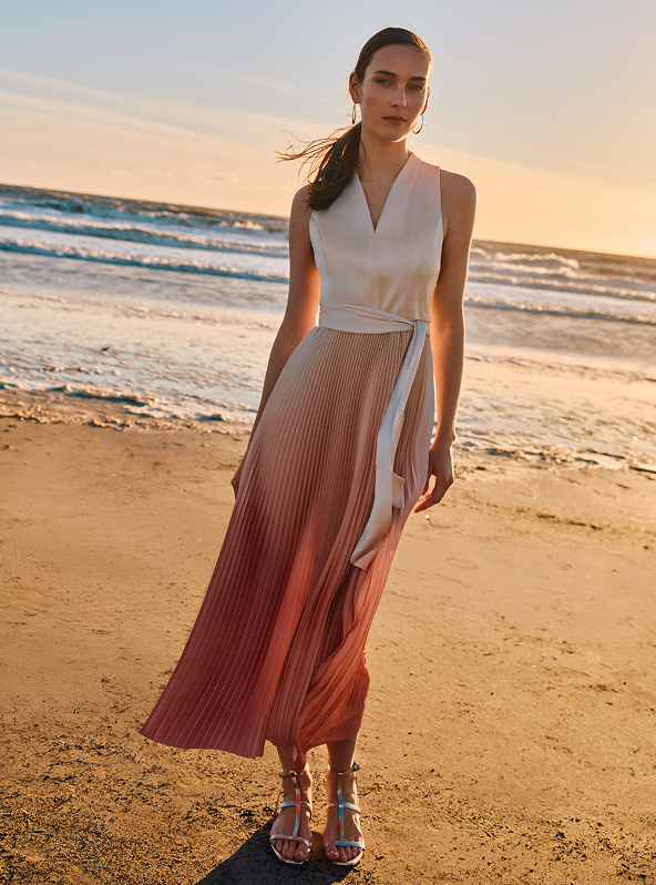 Sloane Ombre Pleated Midaxi Dress