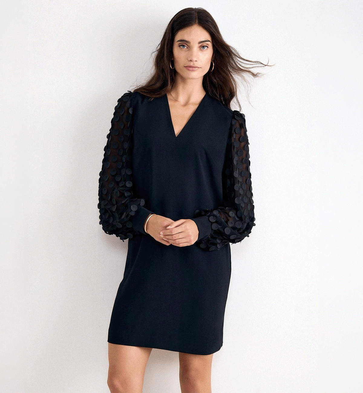 Laura Textured Sleeve Mini Dress