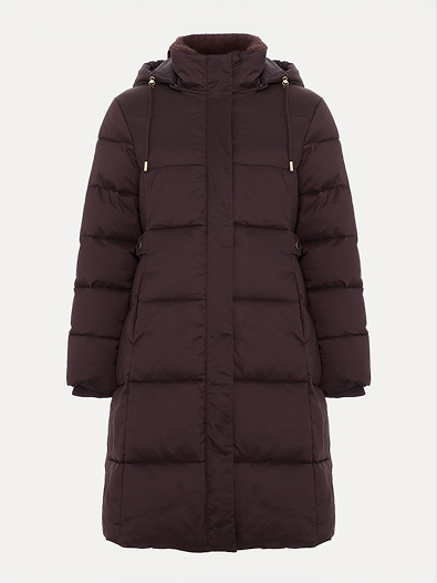 Yasmine Fur Collar Midi Puffer Coat