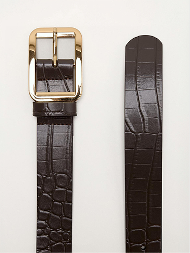 Leather Mock Croc Waist Belt