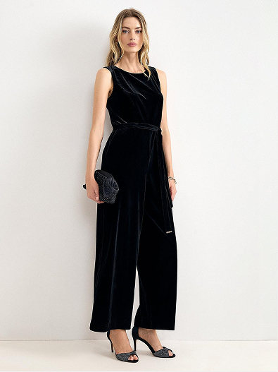 Marta Velvet Wide Leg Jumpsuit