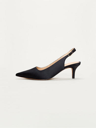 Satin slingback heeled 
