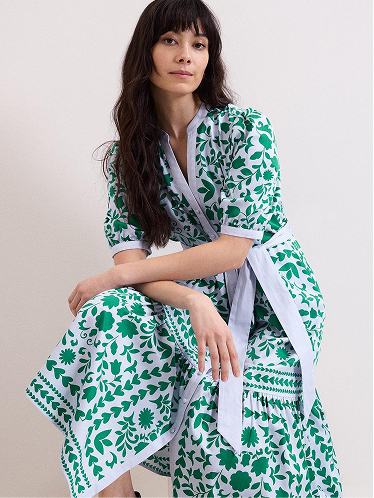 Trinity Heart And Floral Midi Shirt Dress